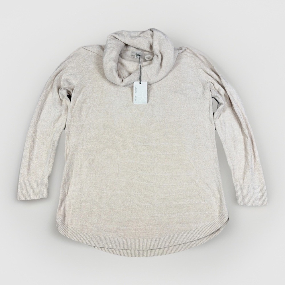 Barefoot Dreams Tunic Womens L Sand Dune CozyChic Ultra Lite Coastal Cowl Neck